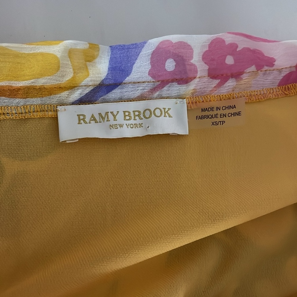 Ramy Brook Addison Blouse Women's Size XS Multicolour Floral Silk Off Shoulder - Picture 10 of 14